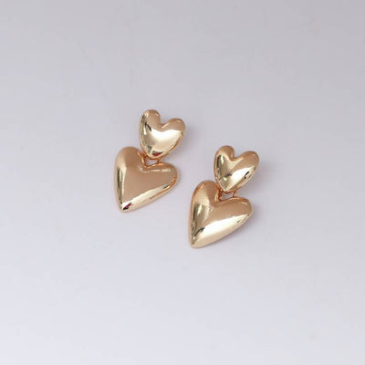 Argos Lipsy Gold Plated Puffed Heart Drop Earrings- Buy online at McGrocer