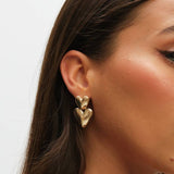 Lipsy gold plated puffed heart drop earrings - British product