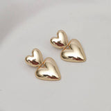 Lipsy gold plated puffed heart drop earrings - British product