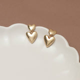 Lipsy gold plated puffed heart drop earrings - British product