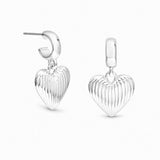 Argos Lipsy Silver Plated Ridged Heart Huggie Hoop Earrings- Buy online at McGrocer