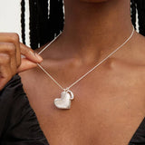 Lipsy ridged heart and moon pendant necklace, UK version