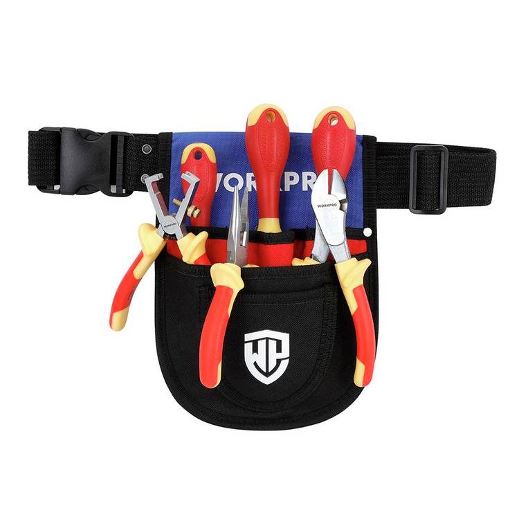 Workpro 7 piece electrician kit with tool pouch - British product