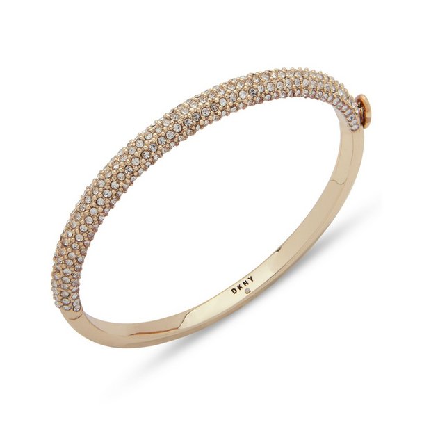 DKNY gold plated crystal micropave cuff bangle, imported from the UK