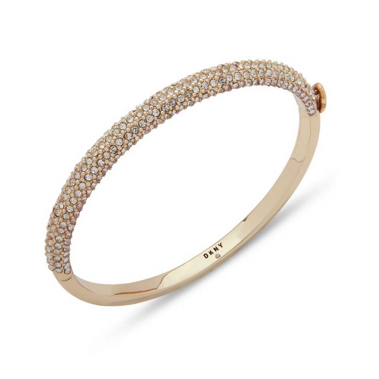 DKNY gold plated crystal micropave cuff bangle, imported from the UK