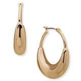 DKNY yellow gold-tone puffy hoop earrings (British brand)