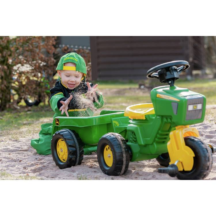 John Deere tractor with trailer children's ride-on toy, imported from the UK