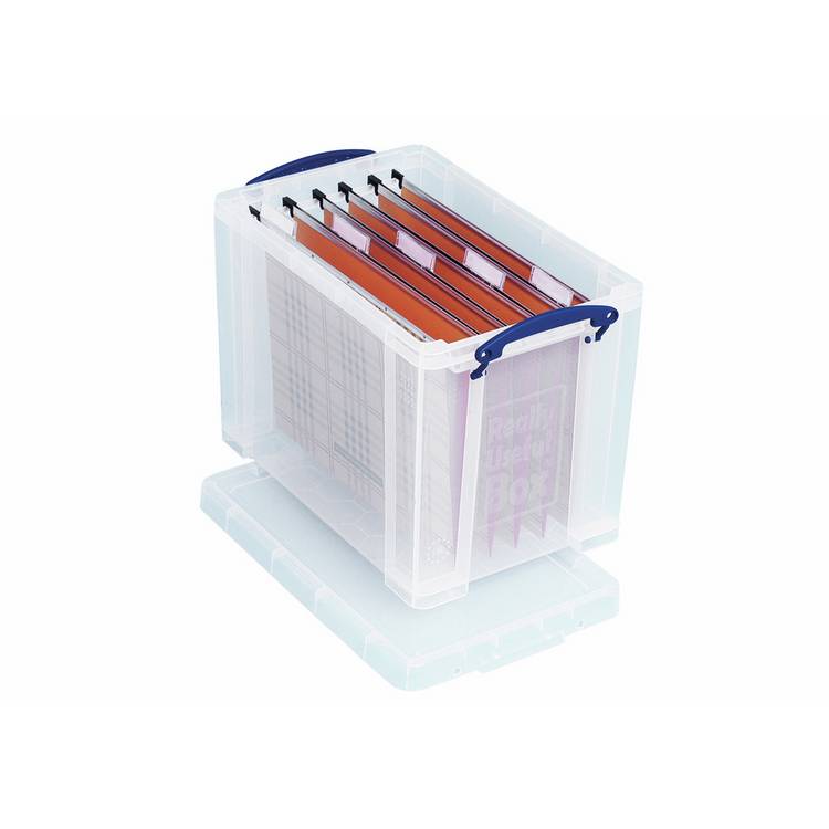 Really Useful plastic storage box clear 24L, imported from the UK