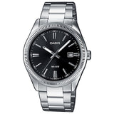 Casio analogue watch black dial stainless steel bracelet, imported from the UK