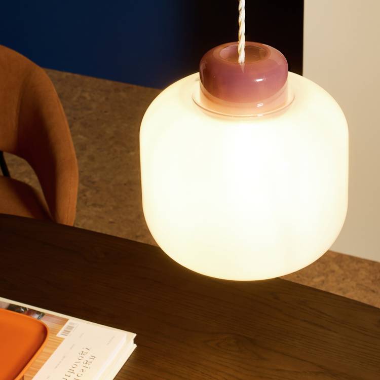 Habitat blue glass lampshade 24cm, UK version