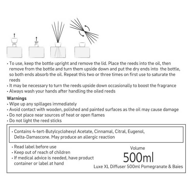 Habitat reed diffuser Pomegranate & Baies 500ml (British brand)
