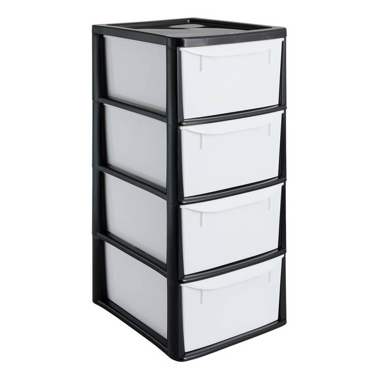 Argos Home 4 drawer storage tower black - British product