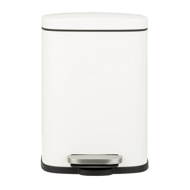 Argos Home white 5 litre rectangular pedal bin, UK version