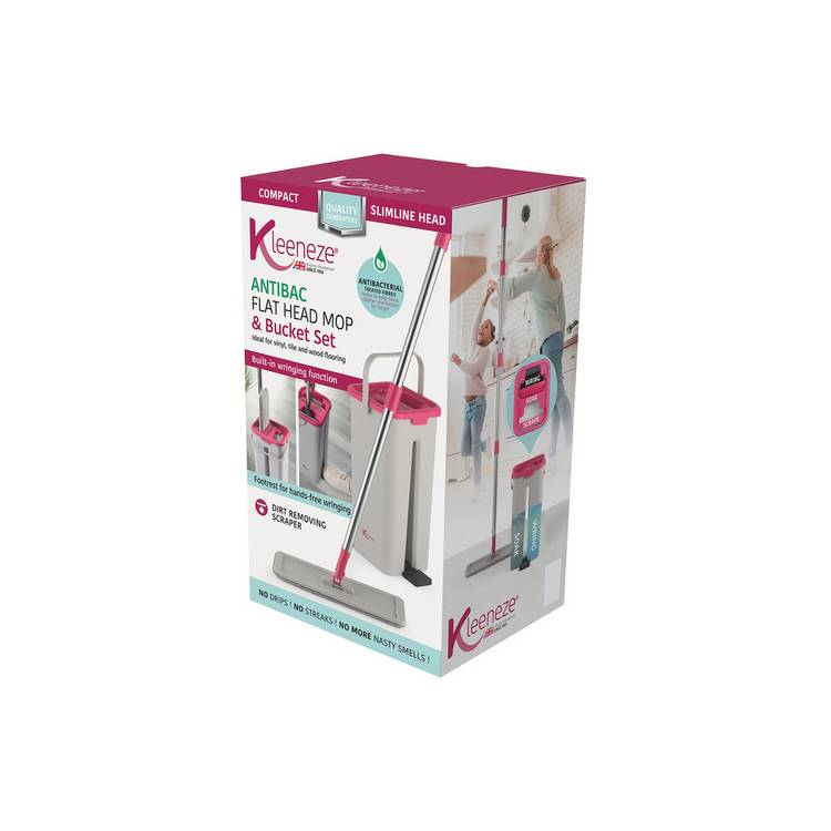 Kleeneze flat head mop and bucket set microfibre (British brand)