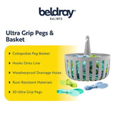 Beldray peg basket with 30 pegs 20cm - British product