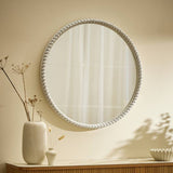 Argos Argos Home Grey Beaded Wooden Round Wall Mirror - 76x76cm- Buy online at McGrocer