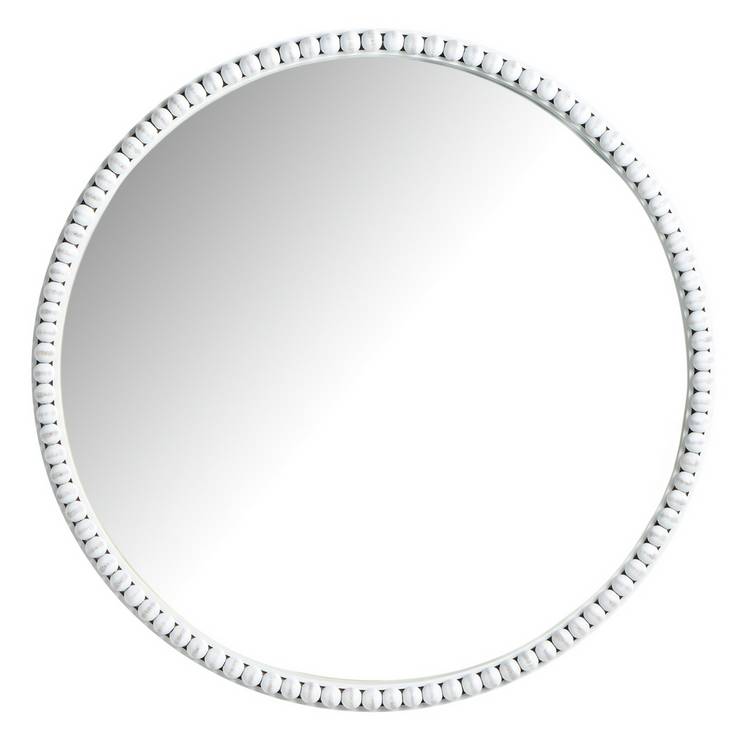 Argos Home grey beaded wooden wall mirror 76cm, imported from the UK