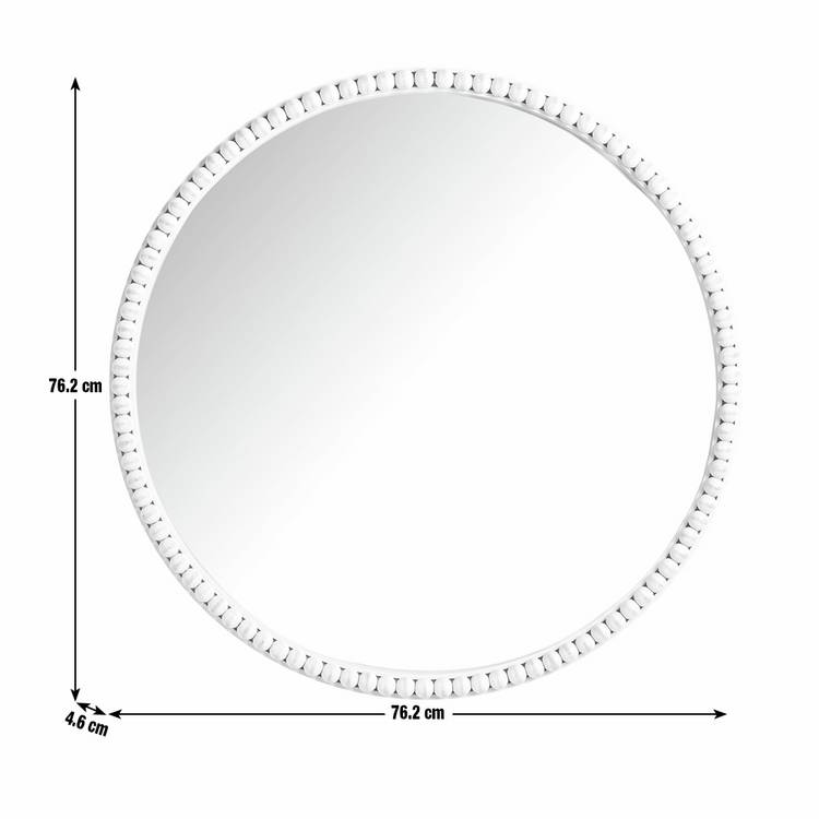 Argos Home grey beaded wooden wall mirror 76cm, imported from the UK
