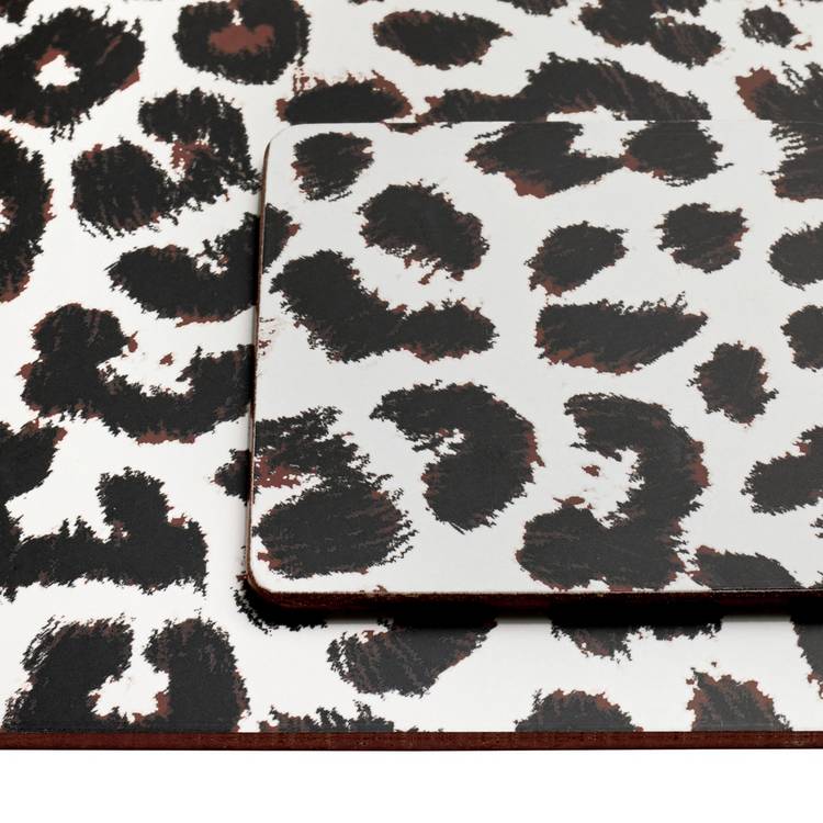 Argos Home leopard print placemats and coasters set, imported from the UK