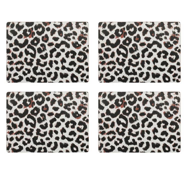 Argos Home leopard print placemats and coasters set, imported from the UK
