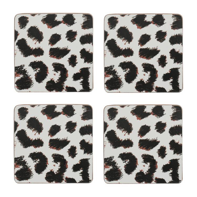 Argos Home leopard print placemats and coasters set, imported from the UK