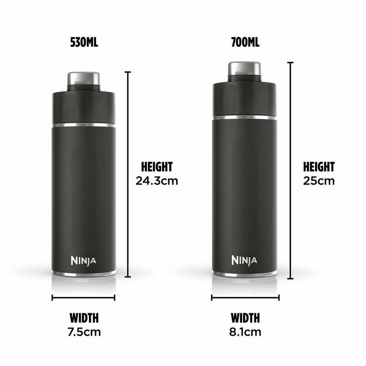 Ninja Thirsti black travel bottle 700ml - British product