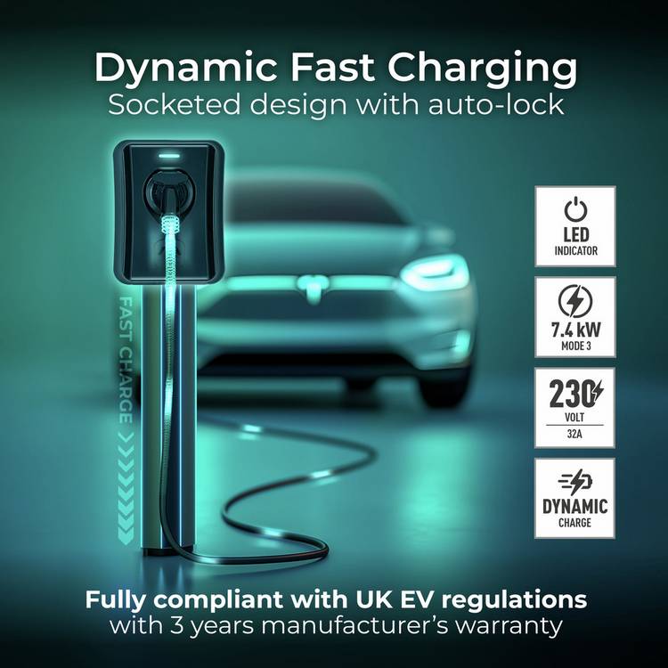 Masterplug Type 2 7.4kW EV Charger - British product