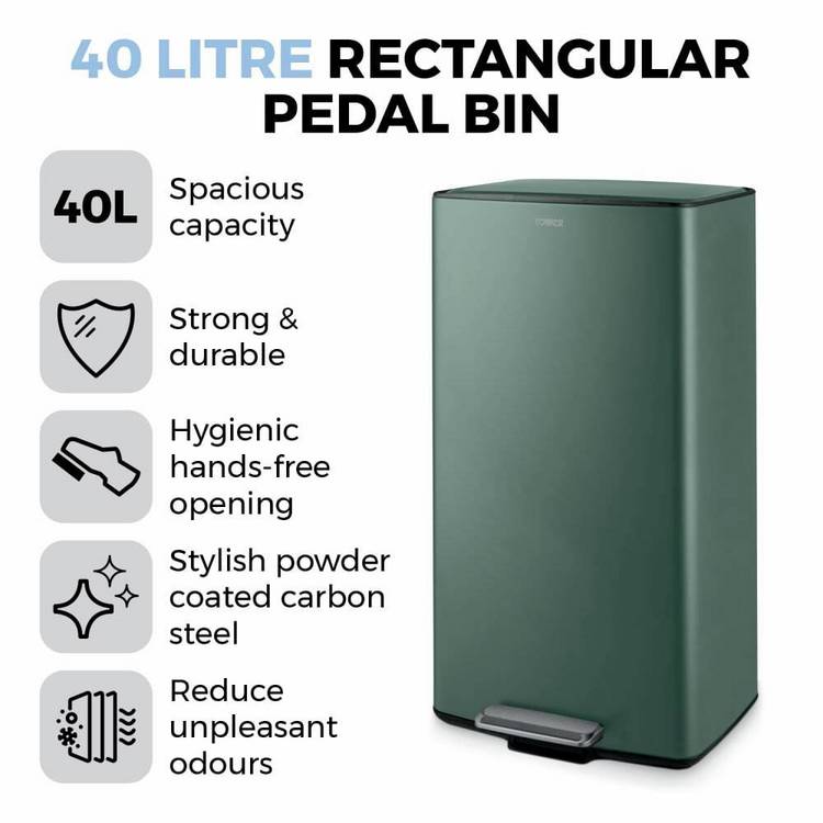 Tower forest green pedal bin 40 litre capacity (British brand)