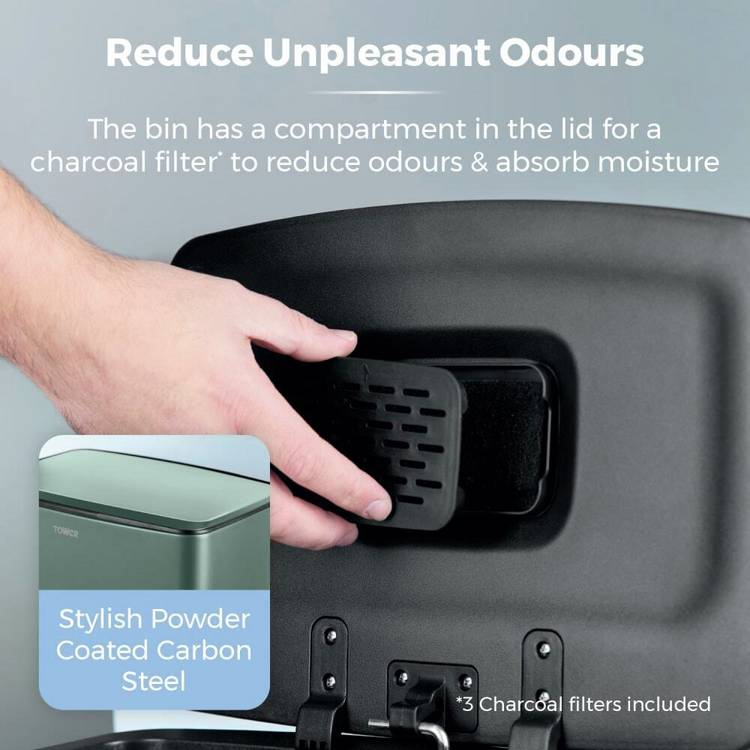 Tower forest green pedal bin 40 litre capacity (British brand)