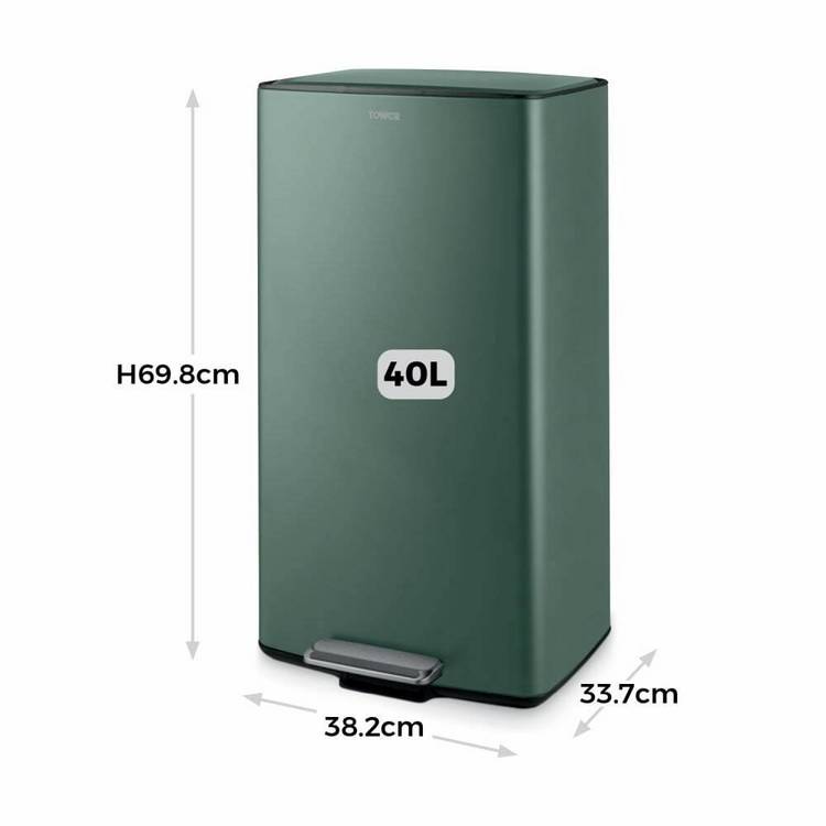 Tower forest green pedal bin 40 litre capacity (British brand)