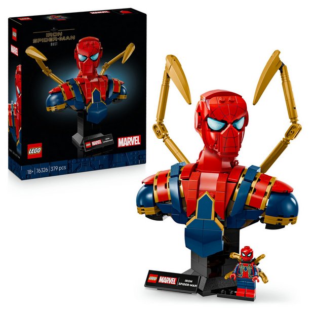 LEGO Iron Spider-Man bust building set 379 pieces, UK version