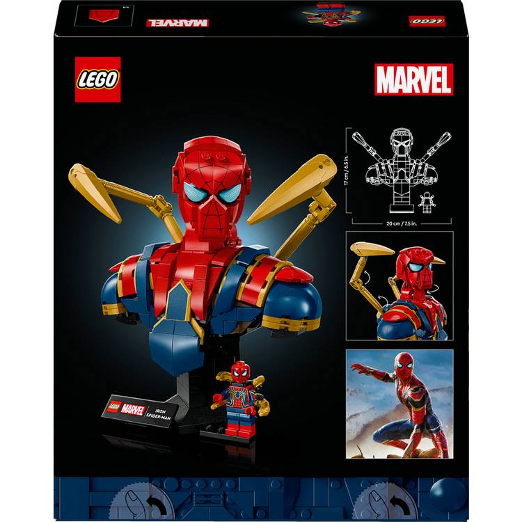 LEGO Iron Spider-Man bust building set 379 pieces, UK version