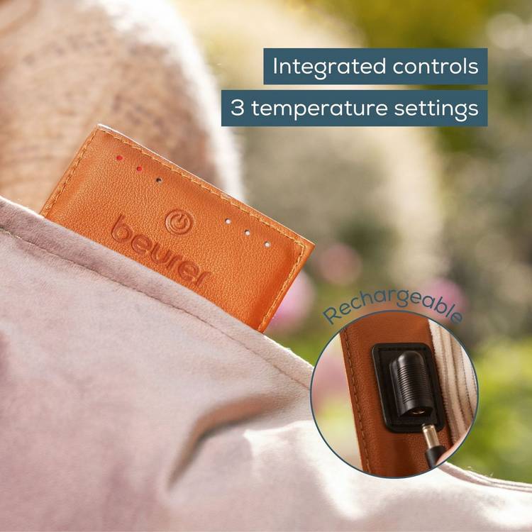 Beurer heated cushion in Taupe, imported from the UK