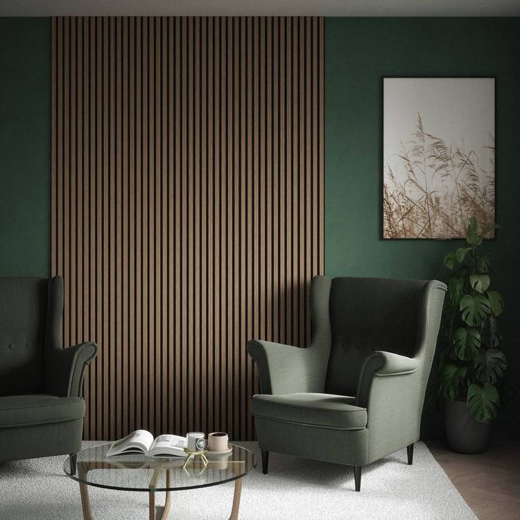 Kraus acoustic wall panel chestnut wood veneer 2.4m, imported from the UK