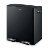 Tower twin compartment recycling pedal bin 40L black - British product