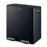 Tower twin compartment recycling pedal bin 40L black - British product