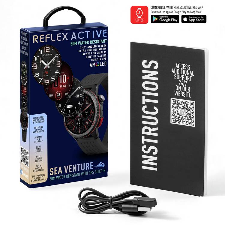 Reflex Active SeaVenture AMOLED GPS smart watch black, UK version