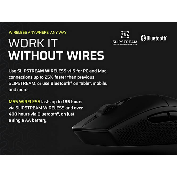 Corsair M55 Wireless gaming mouse with 24,000 DPI (British brand)