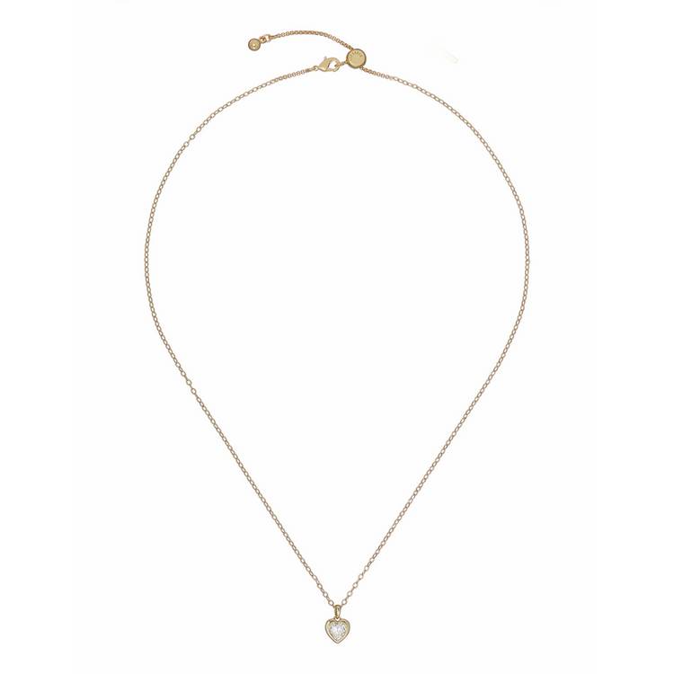 Ted Baker Hannela crystal heart pendant necklace yellow gold (British brand)