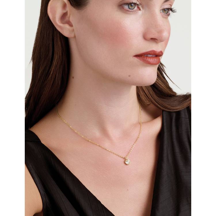 Ted Baker Hannela crystal heart pendant necklace yellow gold (British brand)