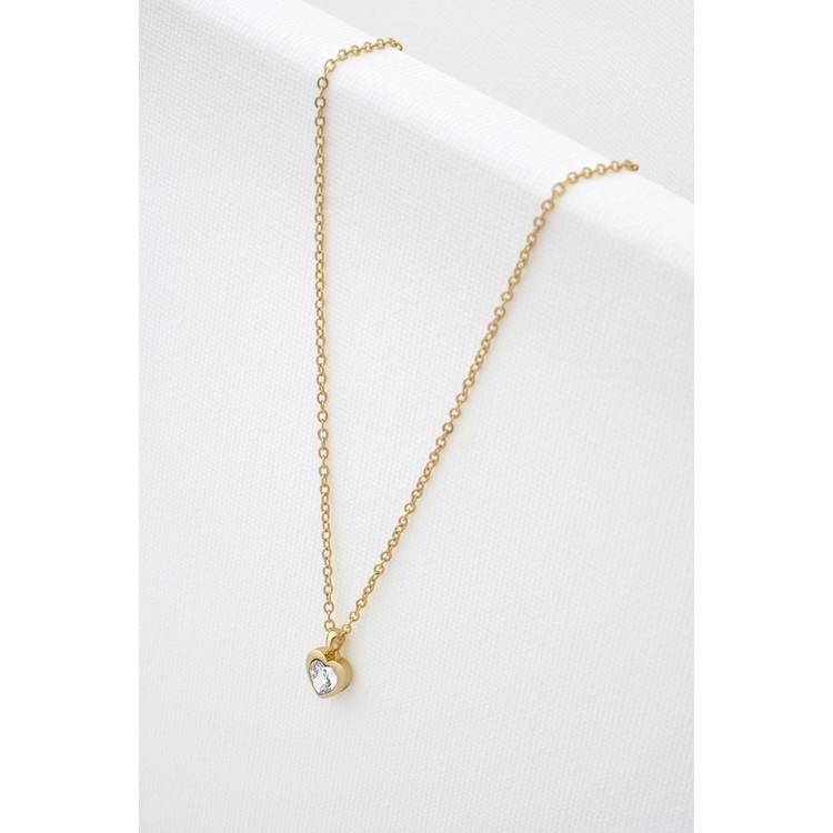 Ted Baker Hannela crystal heart pendant necklace yellow gold (British brand)