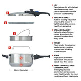Tower stainless steel pressure cooker 4 litre (British brand)