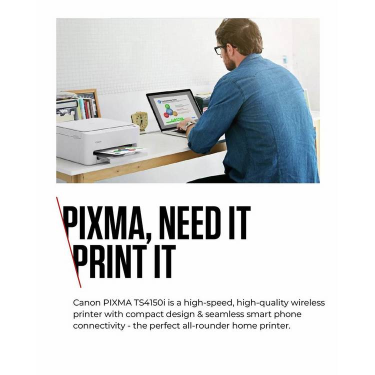 Canon PIXMA TS4150i wireless inkjet printer, imported from the UK