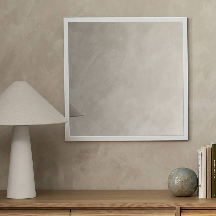 Home Essentials wall mirror white square 55x55cm, UK version