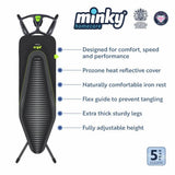 Minky Ergo Prozone ironing board 122x38cm - British product