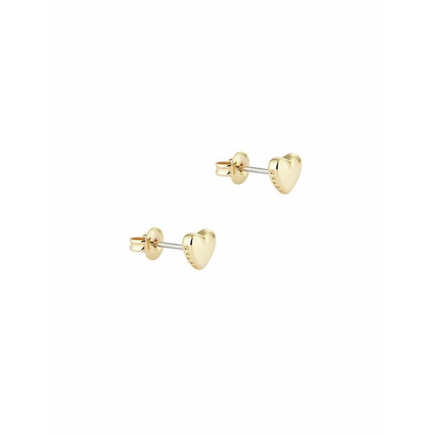 Ted Baker tiny heart stud earrings gold tone jewellery imported from the UK