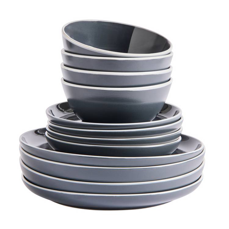 Argos Home stoneware dinner set charcoal 12 piece, UK version