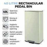 Tower pedal bin cream 40L (British brand)