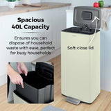 Tower pedal bin cream 40L (British brand)