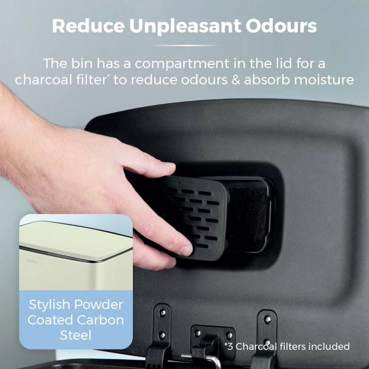 Tower pedal bin cream 40L (British brand)